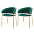 Artiss Dining Chairs Set of 2 Velvet Hollow Armchair Green-Furniture > Bar Stools & Chairs-PEROZ Accessories