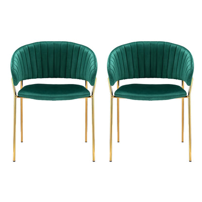 Artiss Dining Chairs Set of 2 Velvet Hollow Armchair Green-Furniture &gt; Bar Stools &amp; Chairs-PEROZ Accessories