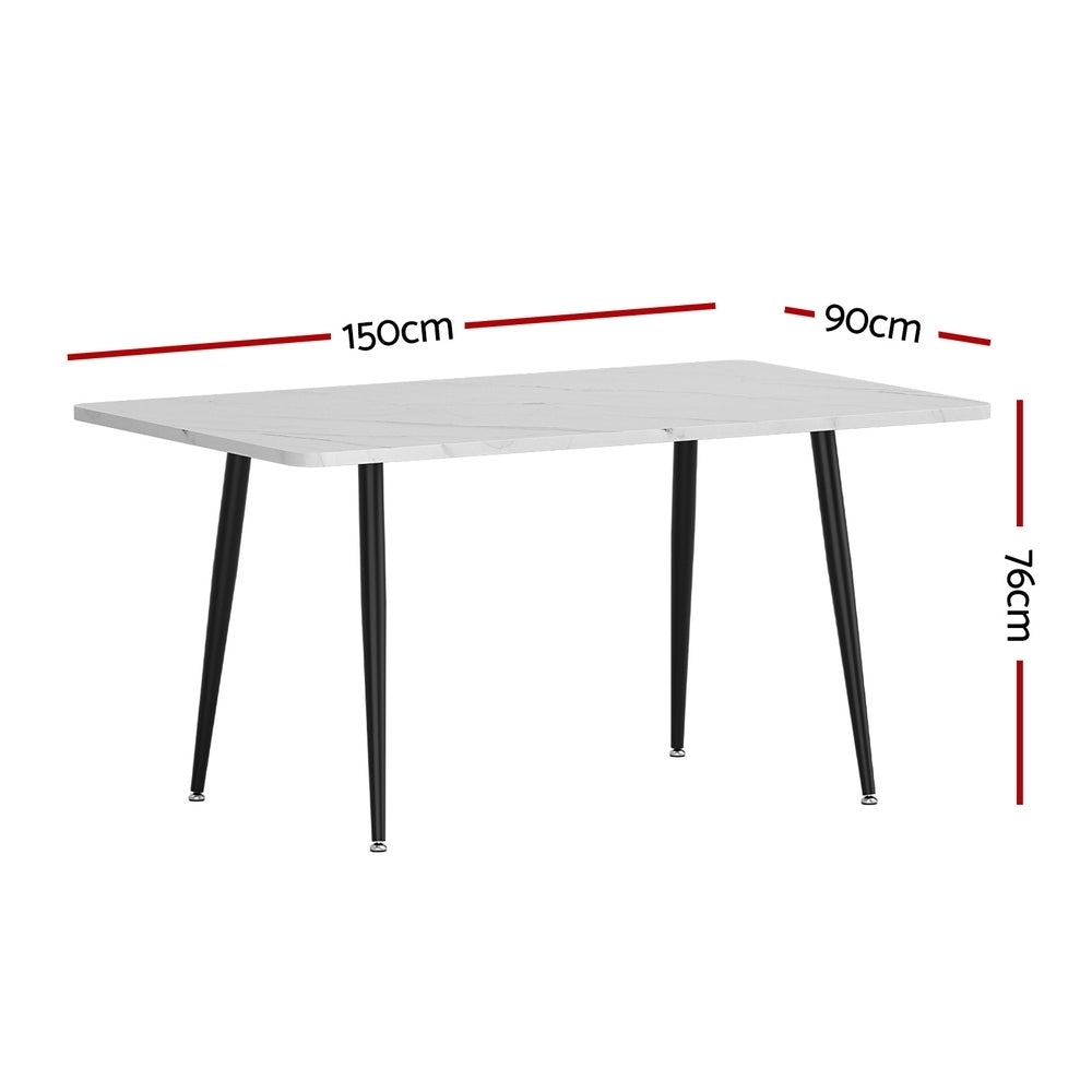1.5M Artiss Dining Table Marble Effect-Furniture &gt; Dining &gt; Dining Tables-PEROZ Accessories