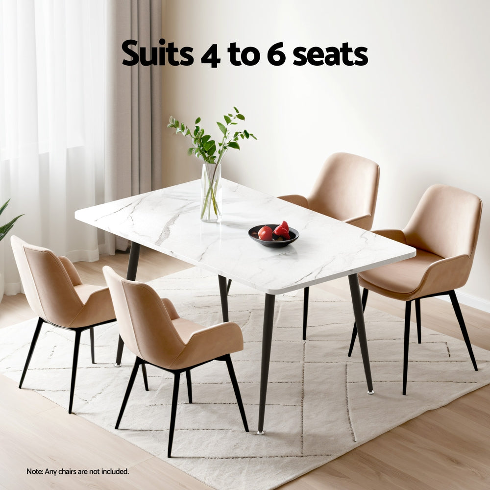 1.5M Artiss Dining Table Marble Effect-Furniture &gt; Dining &gt; Dining Tables-PEROZ Accessories