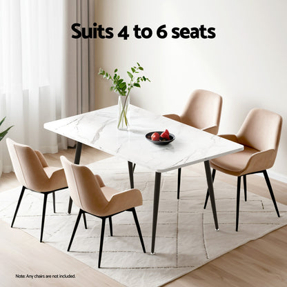 1.5M Artiss Dining Table Marble Effect-Furniture &gt; Dining &gt; Dining Tables-PEROZ Accessories