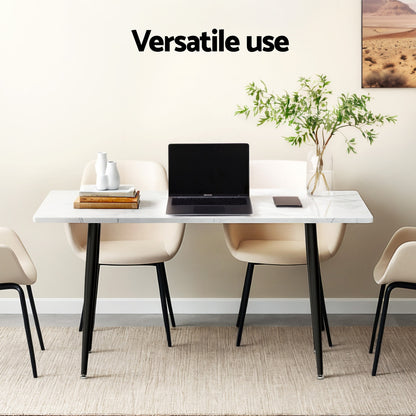1.5M Artiss Dining Table Marble Effect-Furniture &gt; Dining &gt; Dining Tables-PEROZ Accessories
