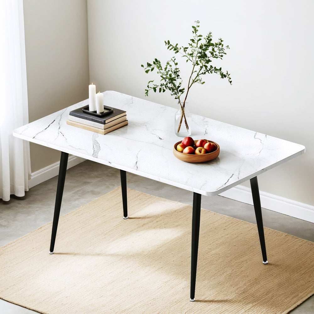 1.5M Artiss Dining Table Marble Effect-Furniture &gt; Dining &gt; Dining Tables-PEROZ Accessories