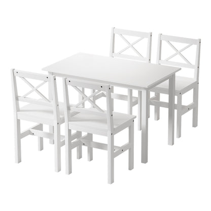 Artiss Dining Chairs and Table Dining Set 4 Cafe Chairs Set Of 5 4 Seater White-Furniture &gt; Dining-PEROZ Accessories
