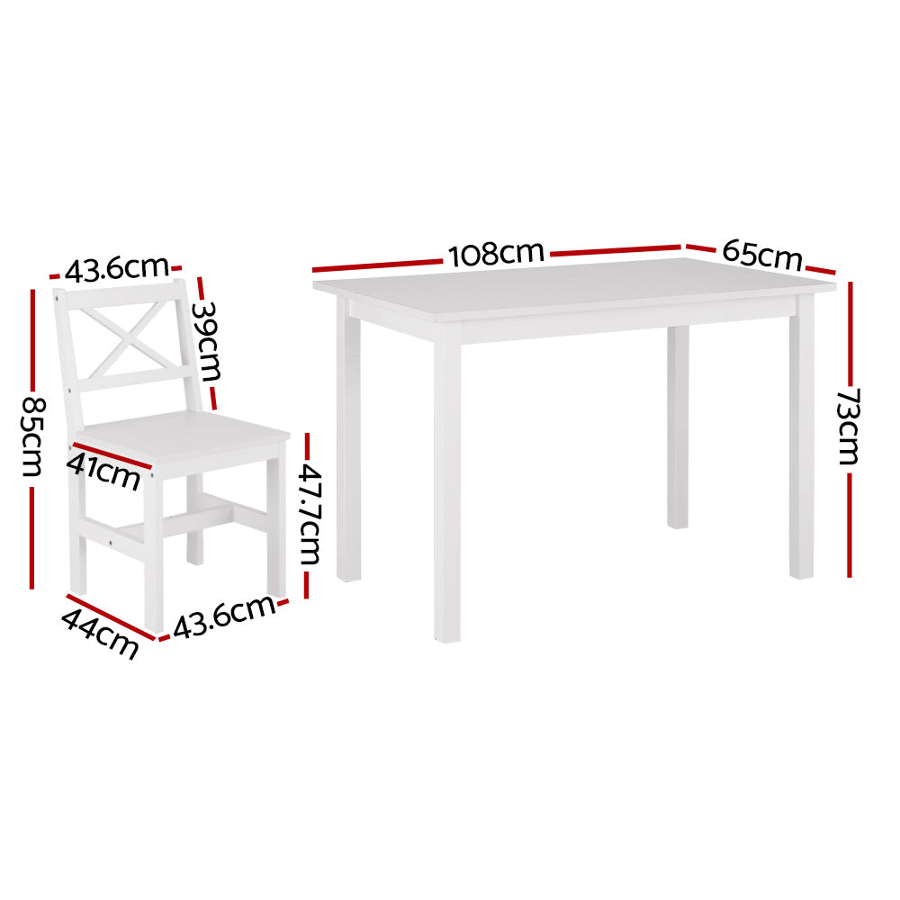 Artiss Dining Chairs and Table Dining Set 4 Cafe Chairs Set Of 5 4 Seater White-Furniture &gt; Dining-PEROZ Accessories