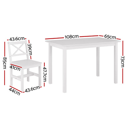 Artiss Dining Chairs and Table Dining Set 4 Cafe Chairs Set Of 5 4 Seater White-Furniture &gt; Dining-PEROZ Accessories
