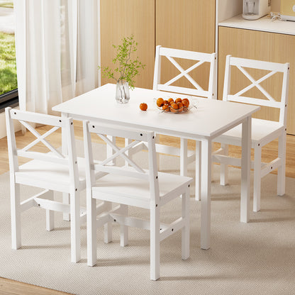 Artiss Dining Chairs and Table Dining Set 4 Cafe Chairs Set Of 5 4 Seater White-Furniture &gt; Dining-PEROZ Accessories