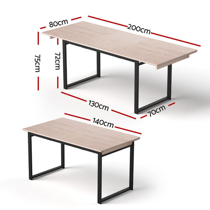 Artiss 2M Extendable Dining Table Kitchen Cafe Lounge Restaurant Tables Natural-Furniture > Dining > Dining Set-PEROZ Accessories