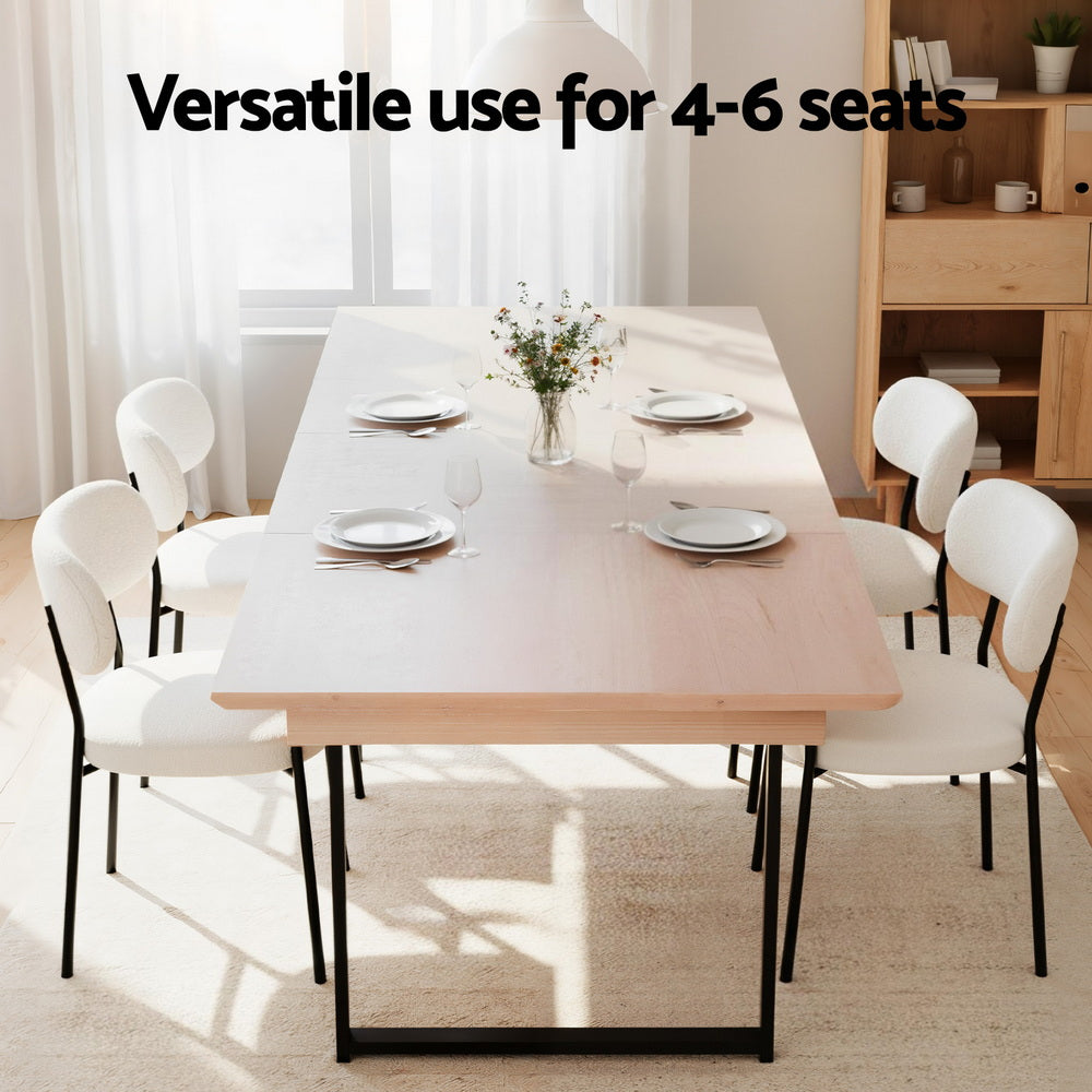 Artiss 2M Extendable Dining Table Kitchen Cafe Lounge Restaurant Tables Natural-Furniture > Dining > Dining Set-PEROZ Accessories