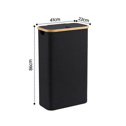 Artiss Laundry Basket with Removable Bag Foldable Black-Home &amp; Garden > Laundry &amp; Cleaning > Laundry Baskets-PEROZ Accessories