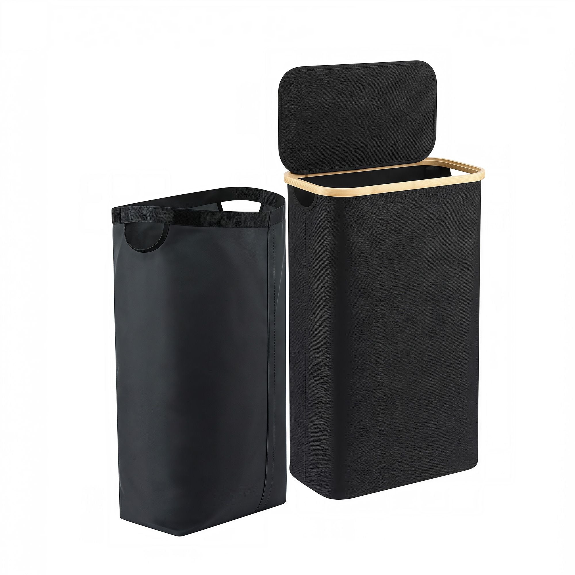 Artiss Laundry Basket with Removable Bag Foldable Black-Home &amp; Garden > Laundry &amp; Cleaning > Laundry Baskets-PEROZ Accessories