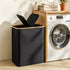 Artiss 2 Sections Laundry Basket with Removable Bags Foldable Black-Home & Garden > Laundry & Cleaning > Laundry Baskets-PEROZ Accessories