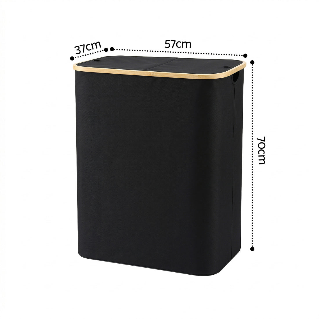 Artiss 2 Sections Laundry Basket with Removable Bags Foldable Black-Home &amp; Garden > Laundry &amp; Cleaning > Laundry Baskets-PEROZ Accessories