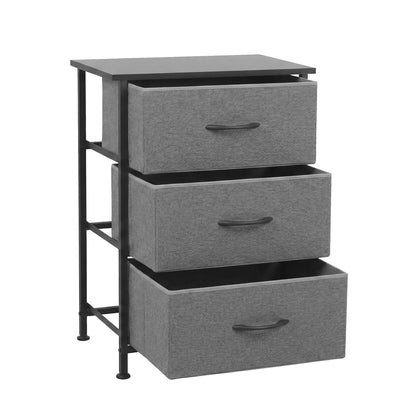 Artiss Chest of 3 Drawers Storage Dresser Tallboy Grey-Furniture > Bedroom > Dressers-PEROZ Accessories