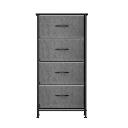 Artiss Chest of 4 Drawers Storage Dresser Tallboy Grey-Furniture &gt; Bedroom &gt; Dressers-PEROZ Accessories