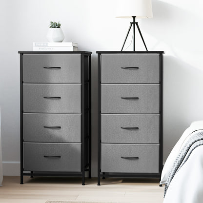 Artiss Set of 2 Chest of 4 Drawers Storage Dresser Tallboy Grey-Furniture &gt; Bedroom &gt; Dressers-PEROZ Accessories