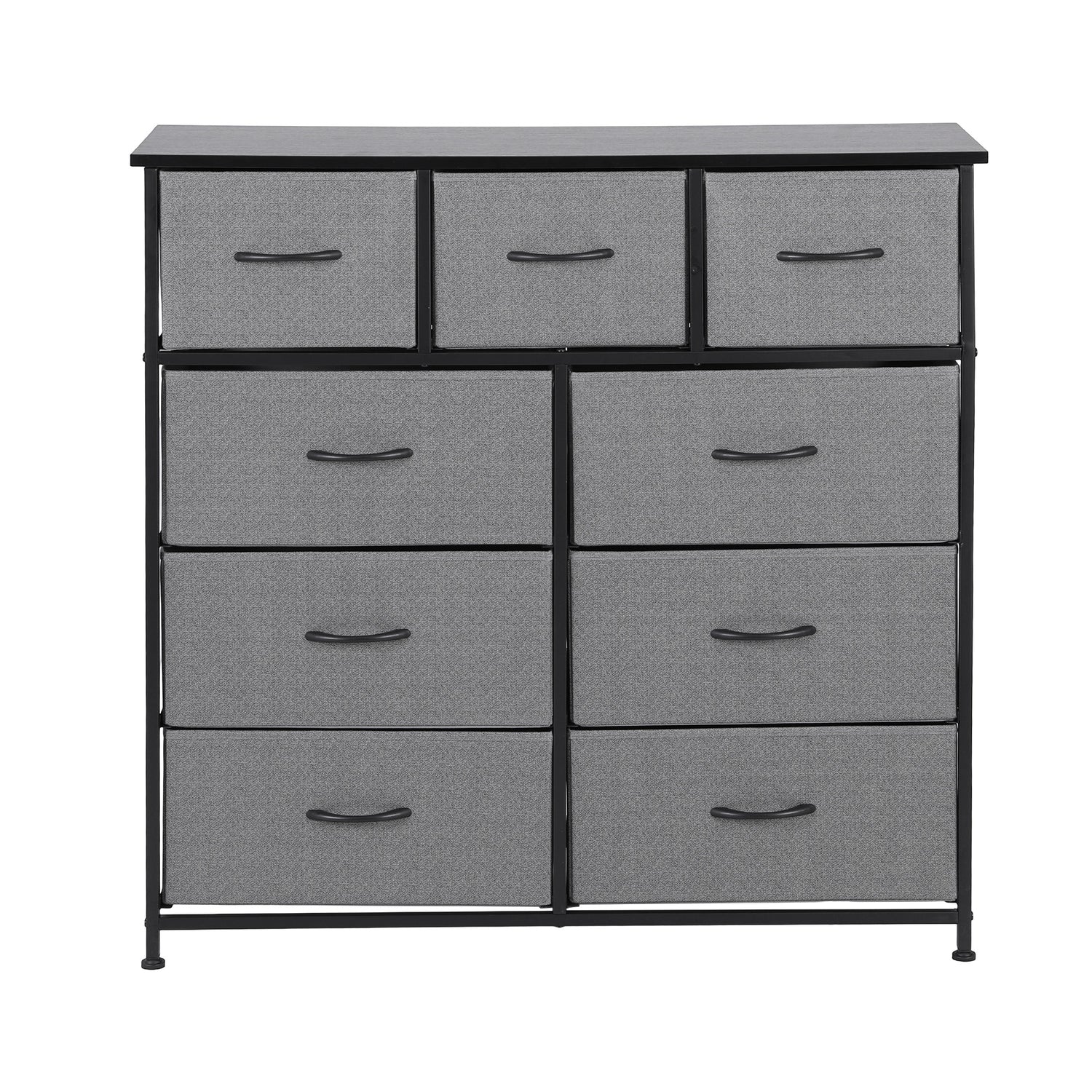 Artiss Chest of 9 Drawers Storage Dresser Tallboy Dark Grey-Furniture > Bedroom > Dressers-PEROZ Accessories
