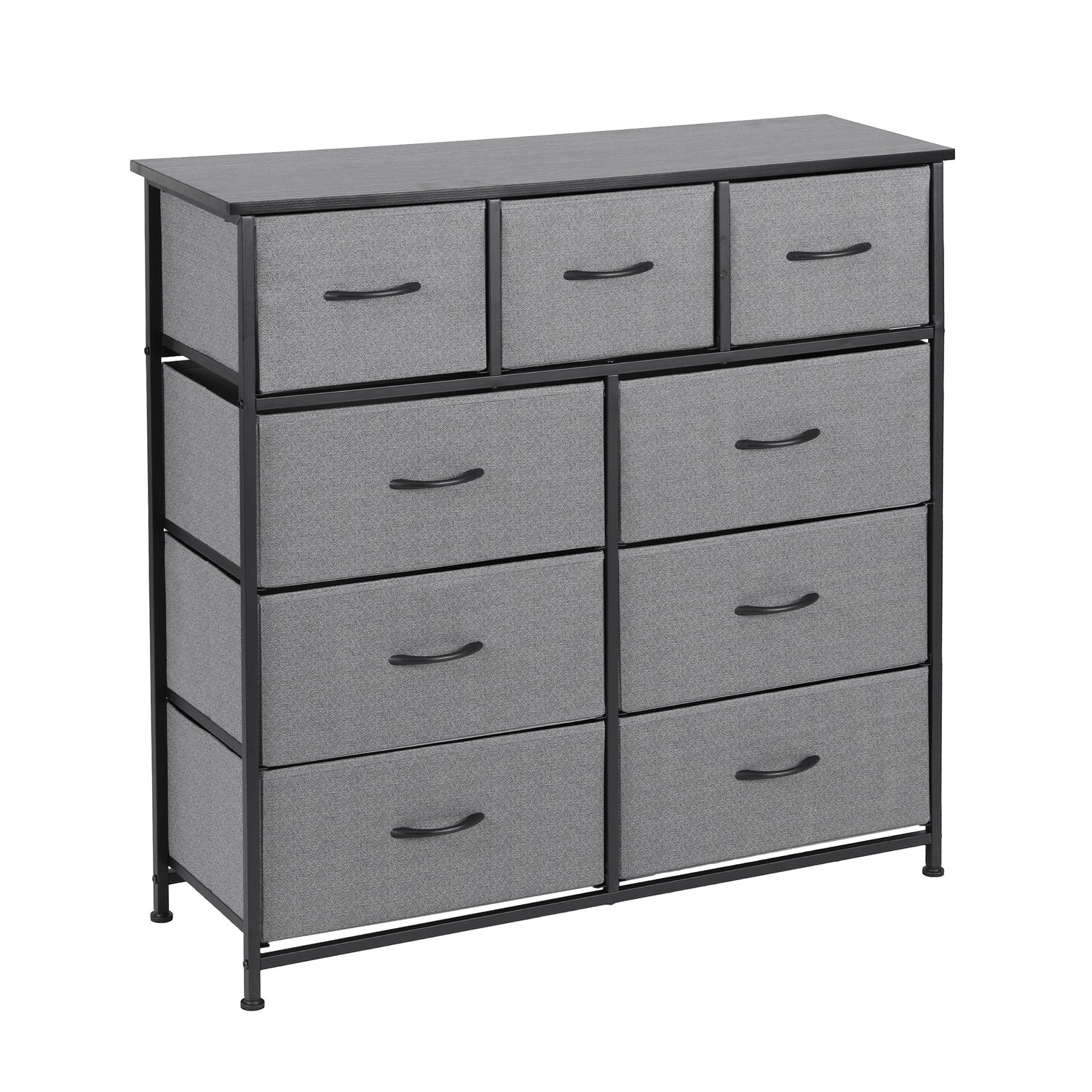 Artiss Chest of 9 Drawers Storage Dresser Tallboy Dark Grey-Furniture > Bedroom > Dressers-PEROZ Accessories