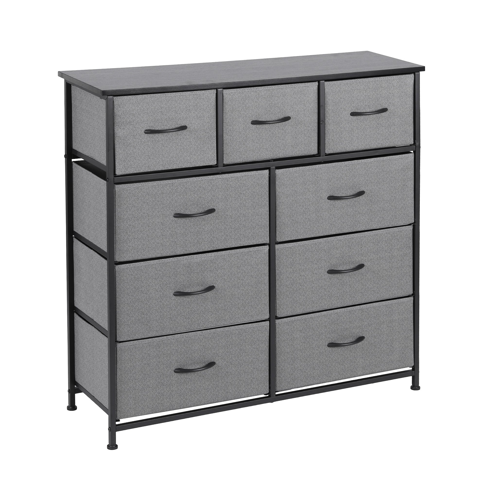 Artiss Chest of 9 Drawers Storage Dresser Tallboy Dark Grey-Furniture > Bedroom > Dressers-PEROZ Accessories