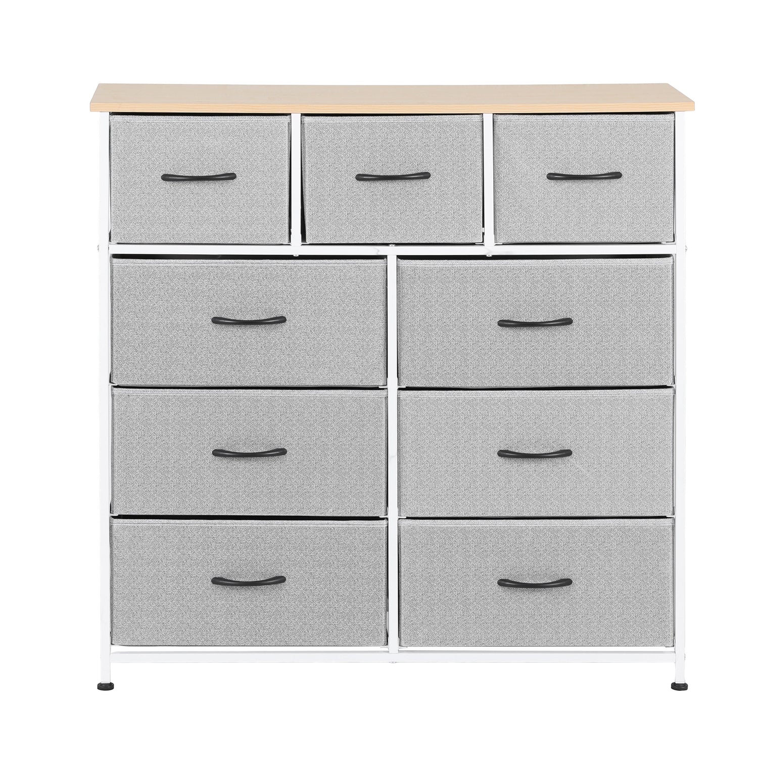 Artiss Chest of 9 Drawers Storage Dresser Tallboy Light Grey-Furniture > Bedroom > Dressers-PEROZ Accessories