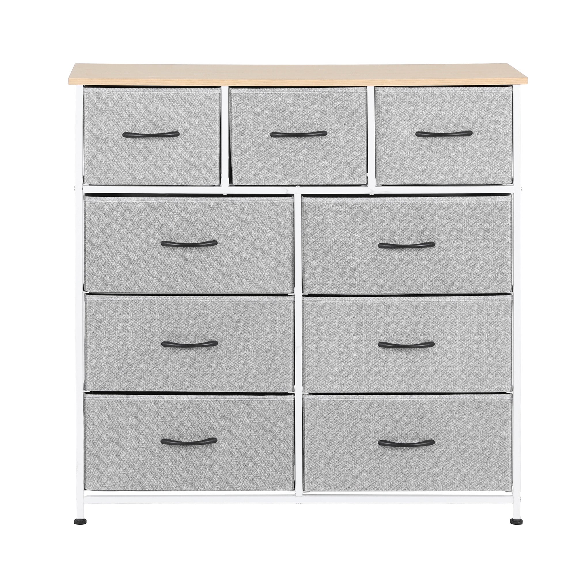 Artiss Chest of 9 Drawers Storage Dresser Tallboy Light Grey-Furniture > Bedroom > Dressers-PEROZ Accessories