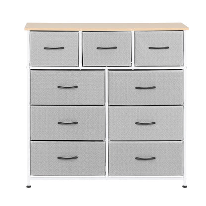 Artiss Chest of 9 Drawers Storage Dresser Tallboy Light Grey-Furniture > Bedroom > Dressers-PEROZ Accessories