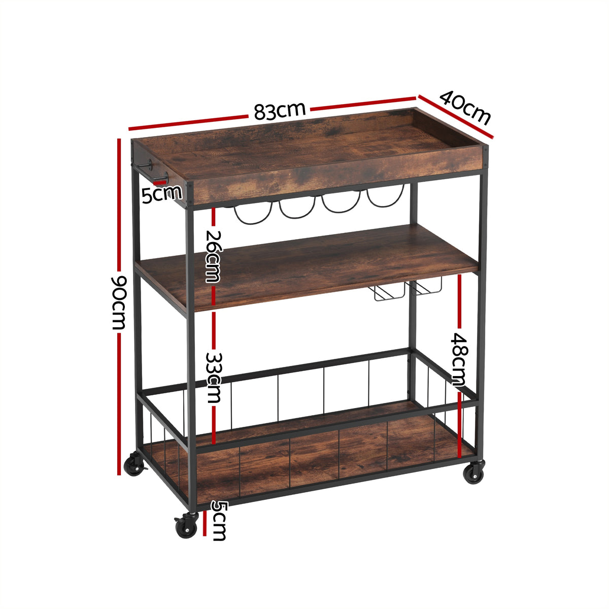 Artiss Kitchen Island Rolling Serving Cart-Furniture > Dining-PEROZ Accessories
