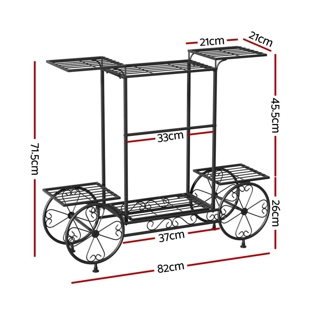 Artiss Plant Stand 6 Tier Iron 4 Wheeler-Furniture &gt; Living Room-PEROZ Accessories
