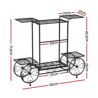 Artiss Plant Stand 6 Tier Iron 4 Wheeler-Furniture &gt; Living Room-PEROZ Accessories