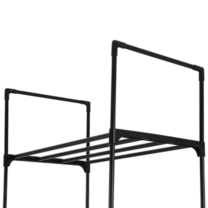 Artiss Shoe Rack DIY Stackable 10-tier Black Dunn-Shoe Storage Cabinets-PEROZ Accessories