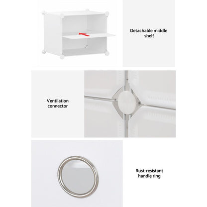Artiss Shoe Rack DIY 12 Storage Cube Stackable White-Shoe Storage Cabinets-PEROZ Accessories