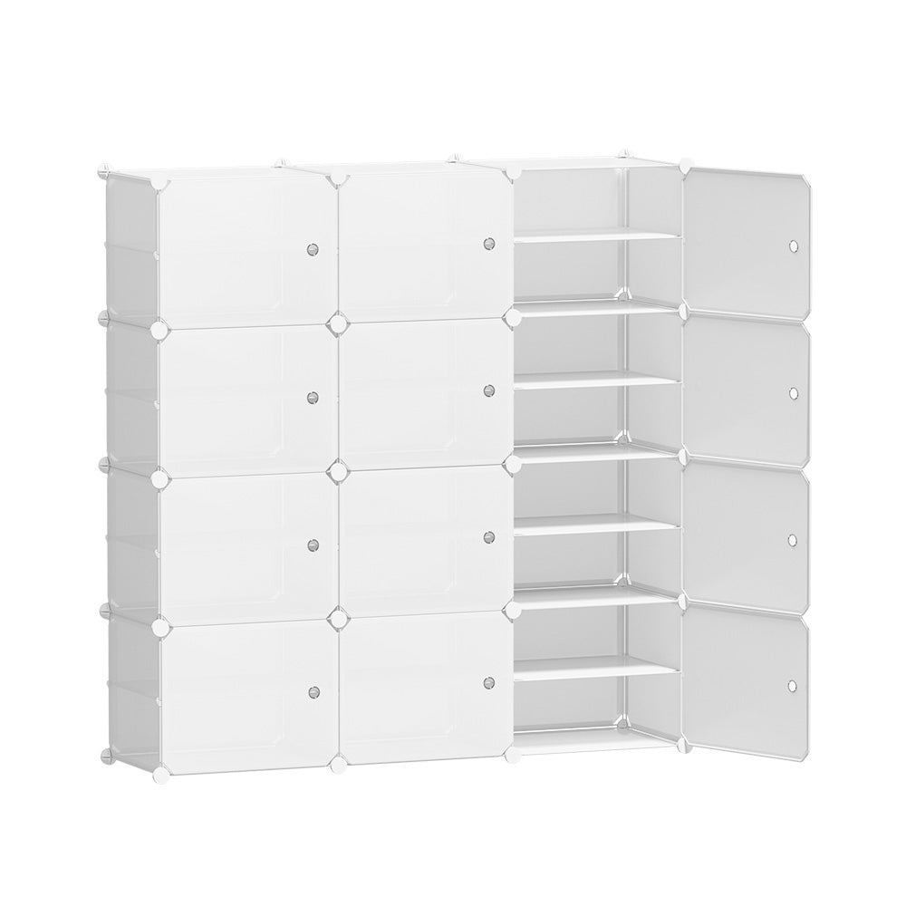 Artiss Shoe Rack DIY 12 Storage Cube Stackable White-Shoe Storage Cabinets-PEROZ Accessories