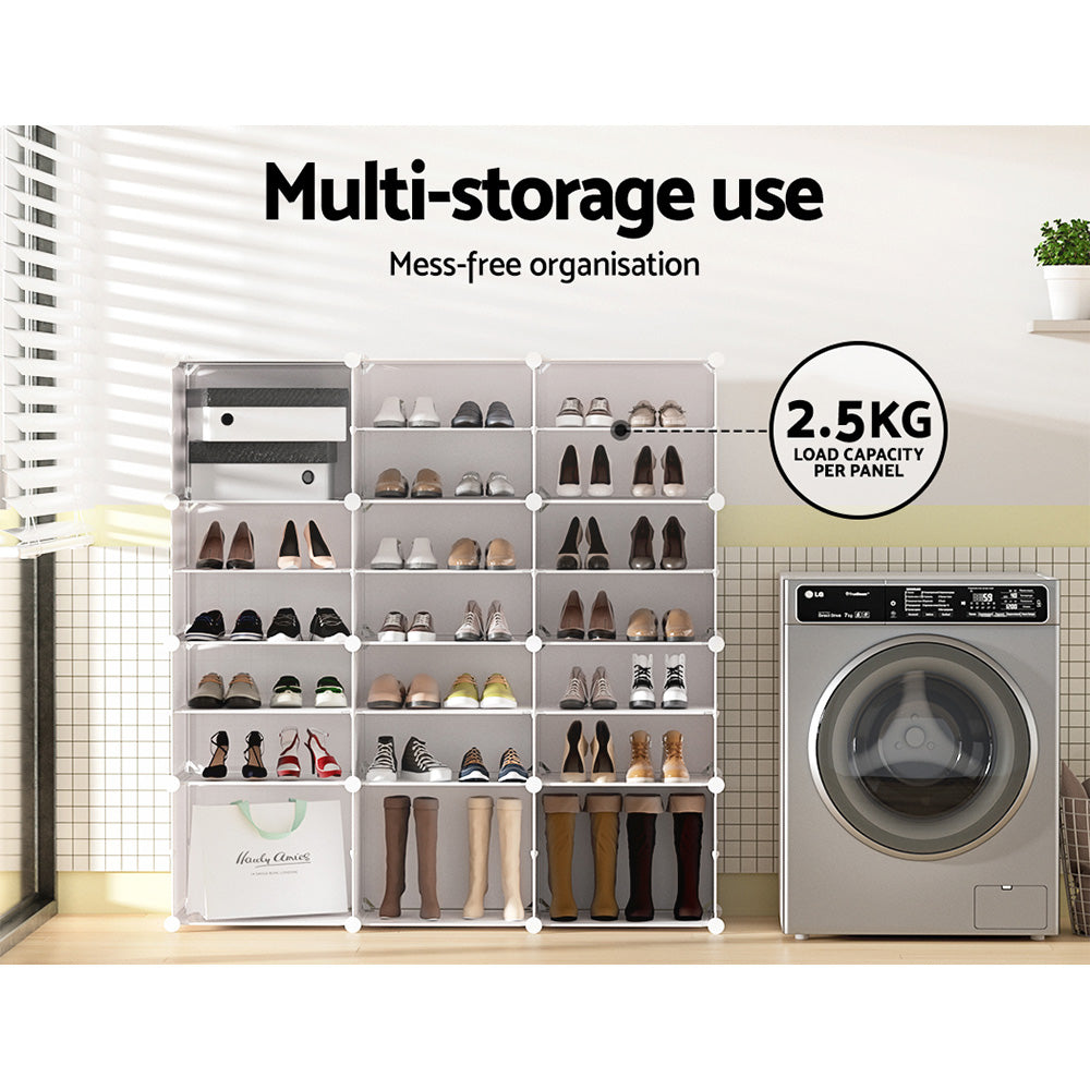 Artiss Shoe Rack DIY 12 Storage Cube Stackable White-Shoe Storage Cabinets-PEROZ Accessories