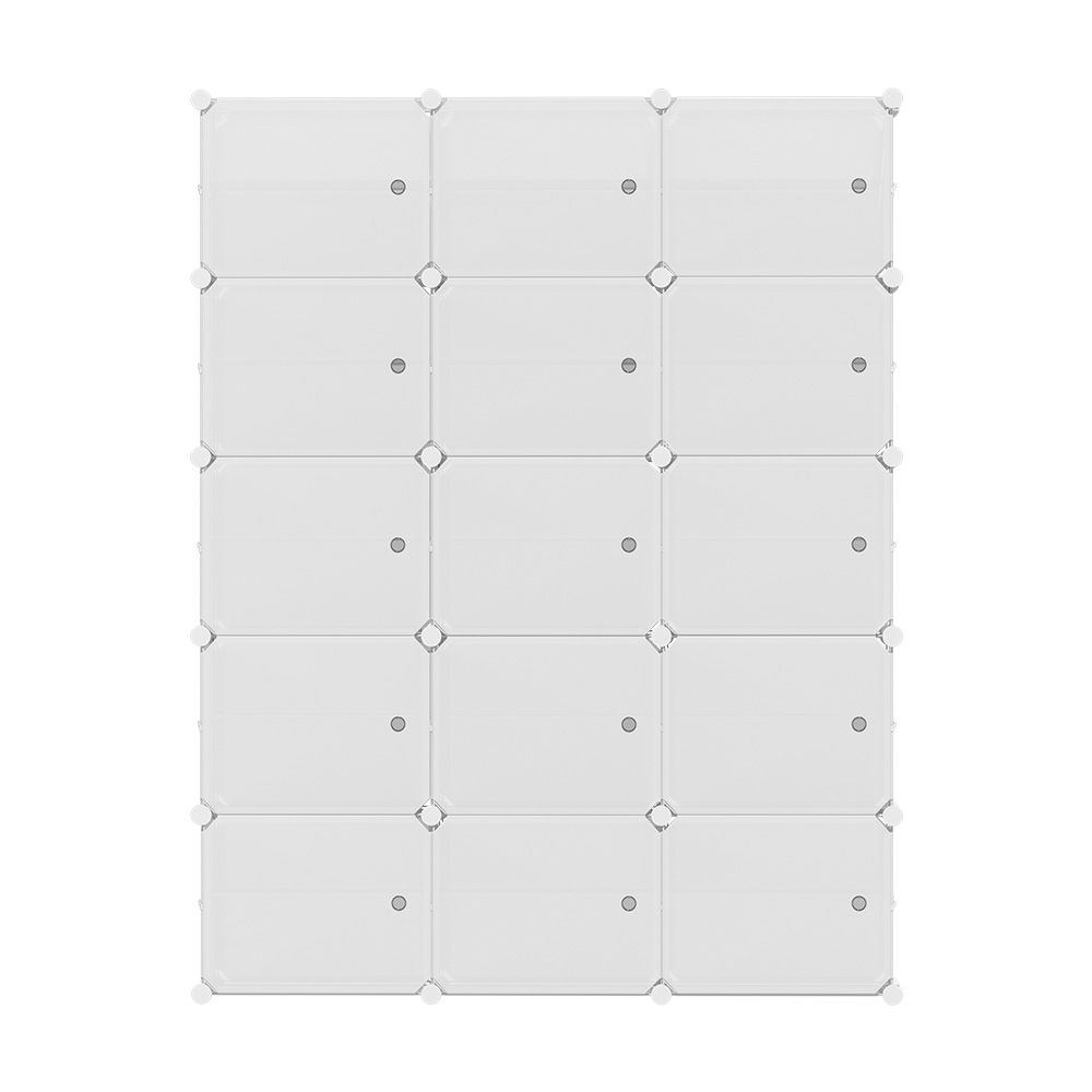 Artiss Shoe Rack Storage Cabinet DIY 15 Storage Cube Stackable White-Shoe Storage Cabinets-PEROZ Accessories