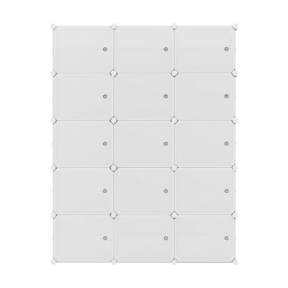 Artiss Shoe Rack Storage Cabinet DIY 15 Storage Cube Stackable White-Shoe Storage Cabinets-PEROZ Accessories