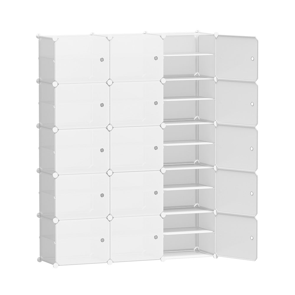 Artiss Shoe Rack Storage Cabinet DIY 15 Storage Cube Stackable White-Shoe Storage Cabinets-PEROZ Accessories