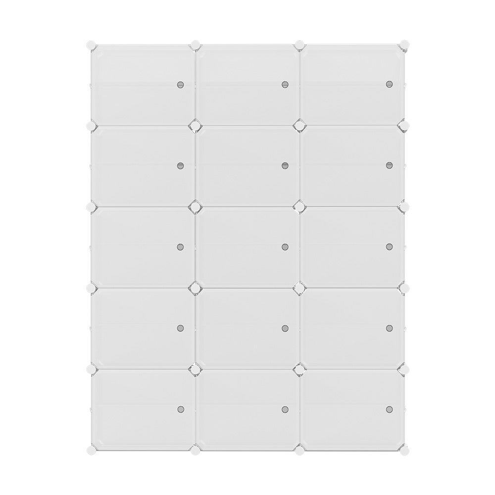 Artiss Shoe Rack Storage Cabinet DIY 15 Storage Cube Stackable White-Shoe Storage Cabinets-PEROZ Accessories