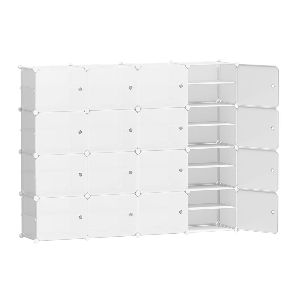 Artiss Shoe Rack DIY 16 Storage Cube Stackable White-Shoe Storage Cabinets-PEROZ Accessories