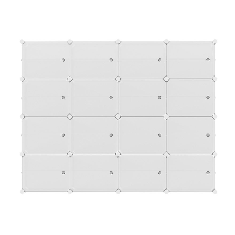 Artiss Shoe Rack DIY 16 Storage Cube Stackable White-Shoe Storage Cabinets-PEROZ Accessories