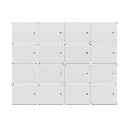 Artiss Shoe Rack DIY 16 Storage Cube Stackable White-Shoe Storage Cabinets-PEROZ Accessories