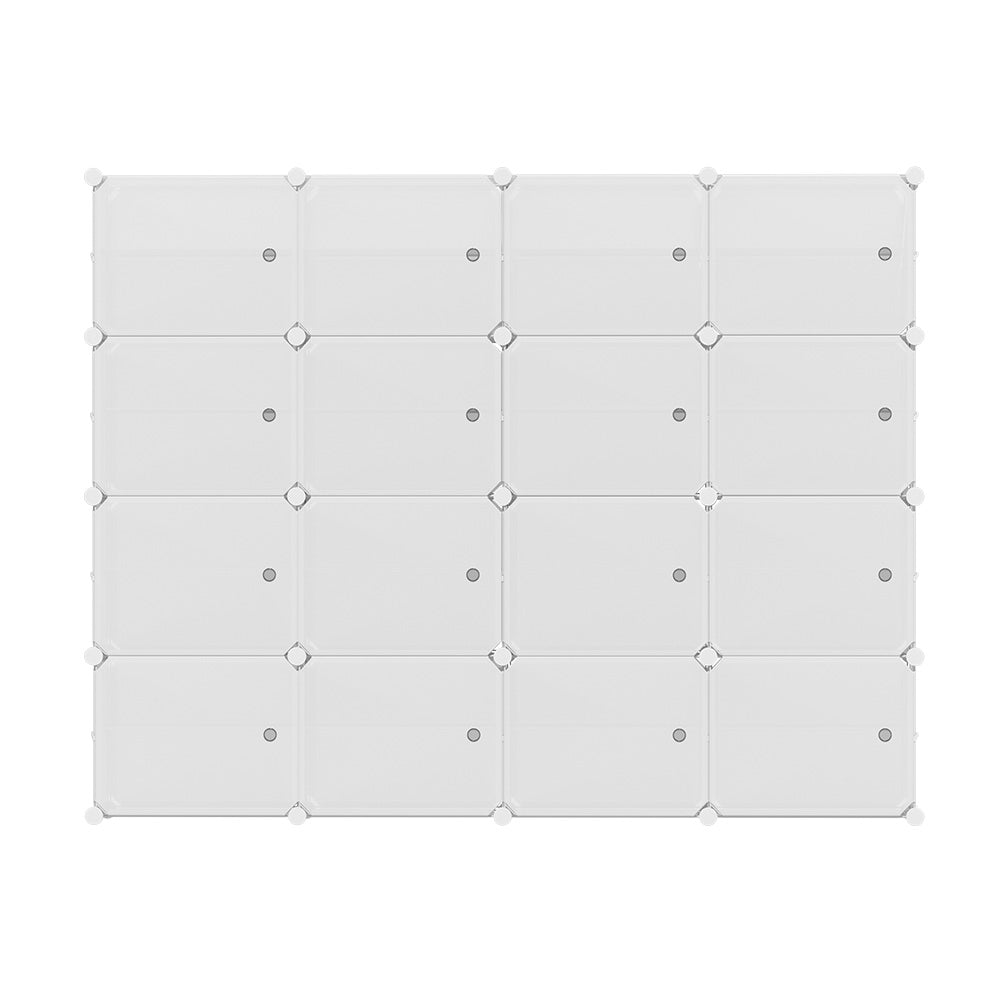 Artiss Shoe Rack DIY 16 Storage Cube Stackable White-Shoe Storage Cabinets-PEROZ Accessories
