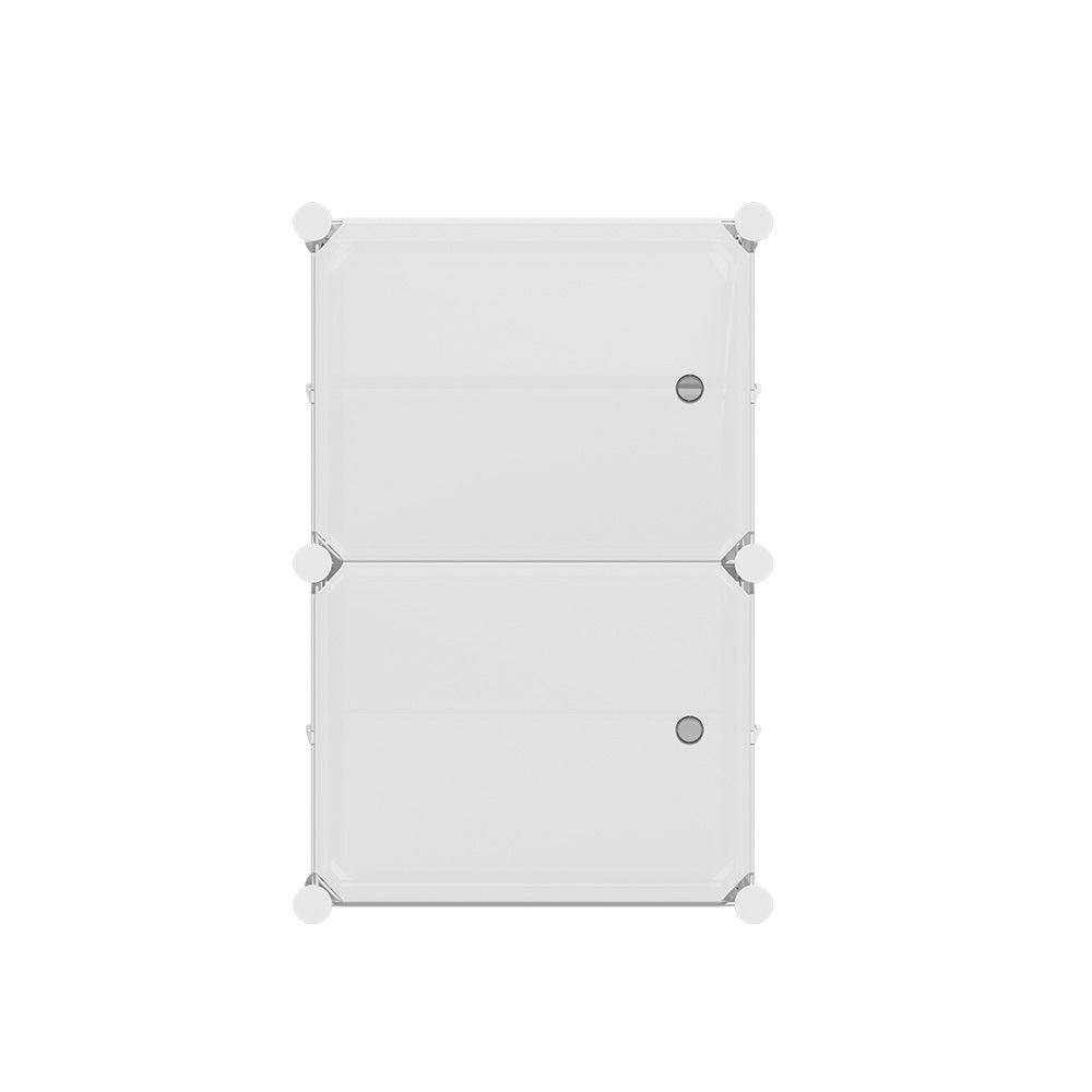 Artiss Shoe Rack DIY Set of 2 Storage Cube Stackable White-Shoe Storage Cabinets-PEROZ Accessories