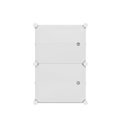Artiss Shoe Rack DIY Set of 2 Storage Cube Stackable White-Shoe Storage Cabinets-PEROZ Accessories