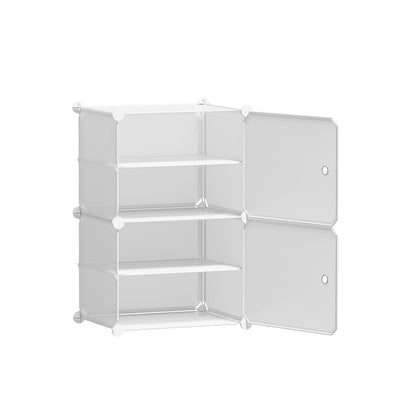 Artiss Shoe Rack DIY Set of 2 Storage Cube Stackable White-Shoe Storage Cabinets-PEROZ Accessories