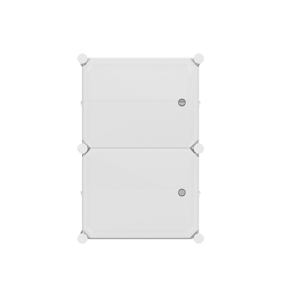 Artiss Shoe Rack DIY Set of 2 Storage Cube Stackable White-Shoe Storage Cabinets-PEROZ Accessories