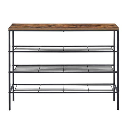 Artiss Shoe Rack 4 tier Storage Organiser Walnut-Furniture > Living Room > Shoe Storage-PEROZ Accessories