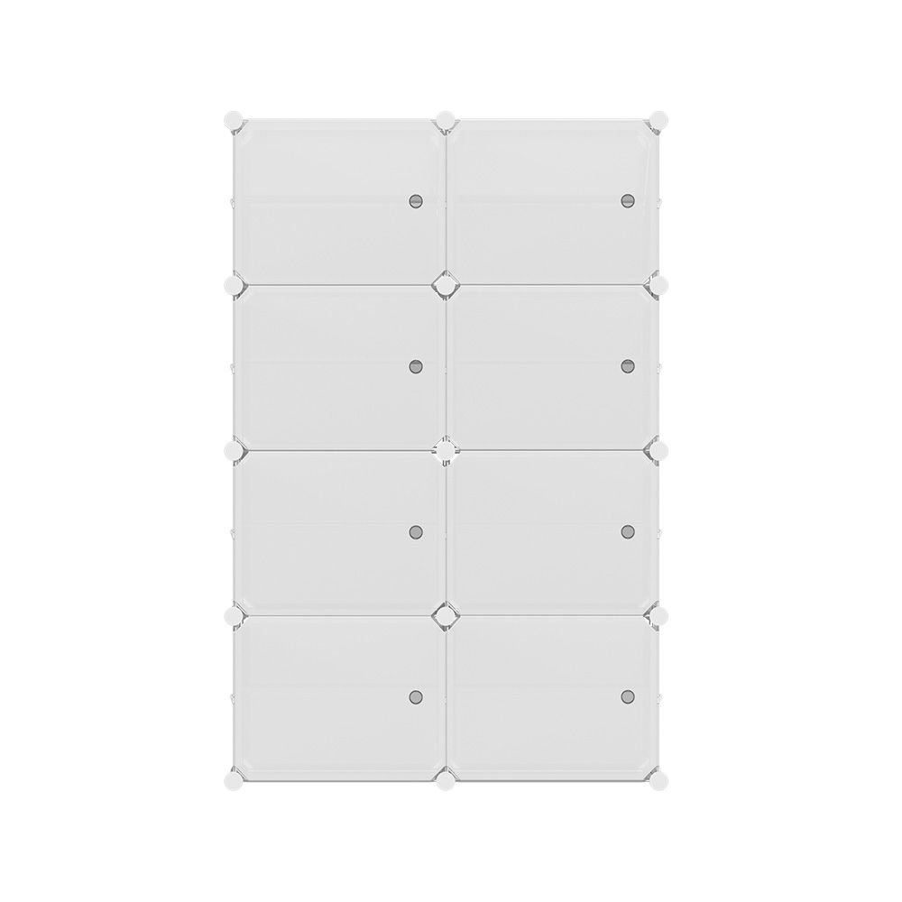 Artiss Shoe Rack DIY Set of 8 Storage Cube Stackable White-Shoe Storage Cabinets-PEROZ Accessories