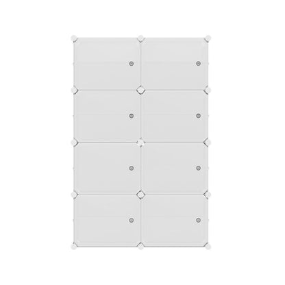 Artiss Shoe Rack DIY Set of 8 Storage Cube Stackable White-Shoe Storage Cabinets-PEROZ Accessories