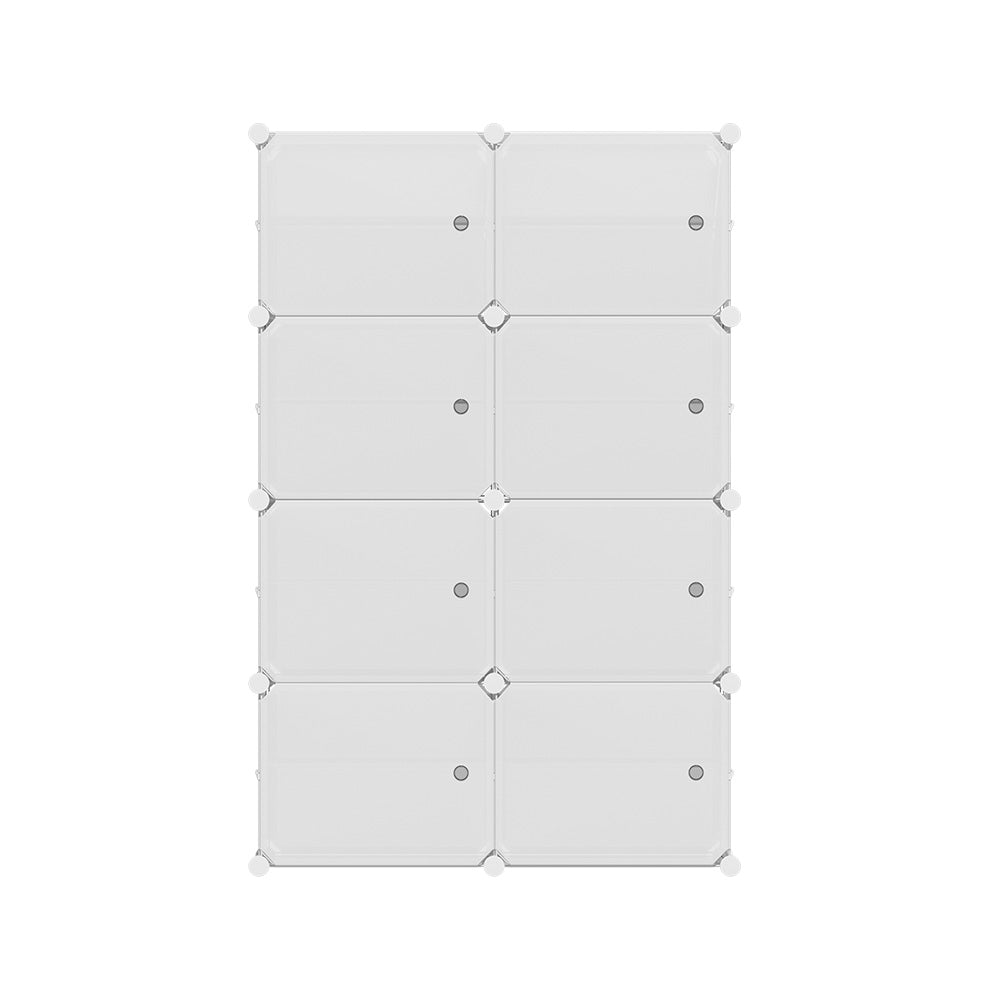 Artiss Shoe Box DIY Set of 8 Storage Cube Stackable White-Shoe Storage Cabinets-PEROZ Accessories