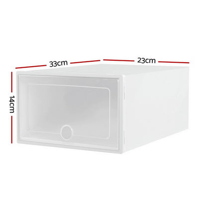 Artiss Shoe Box Rack DIY Set of 12 Stackable White Abel-Shoe Storage Cabinets-PEROZ Accessories
